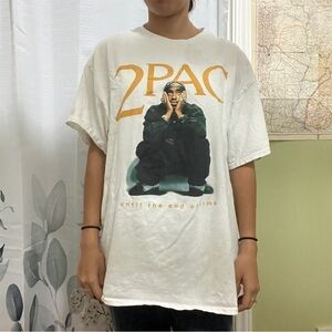 White Short Sleeve Tee with Bold Graphic Design